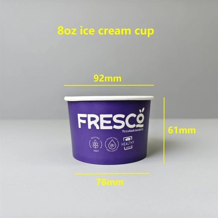 8oz Custom Printed Paper Ice Cream Cups With Plastic Dome Lids For Frozen Yogurt Gelato & Sundaes price