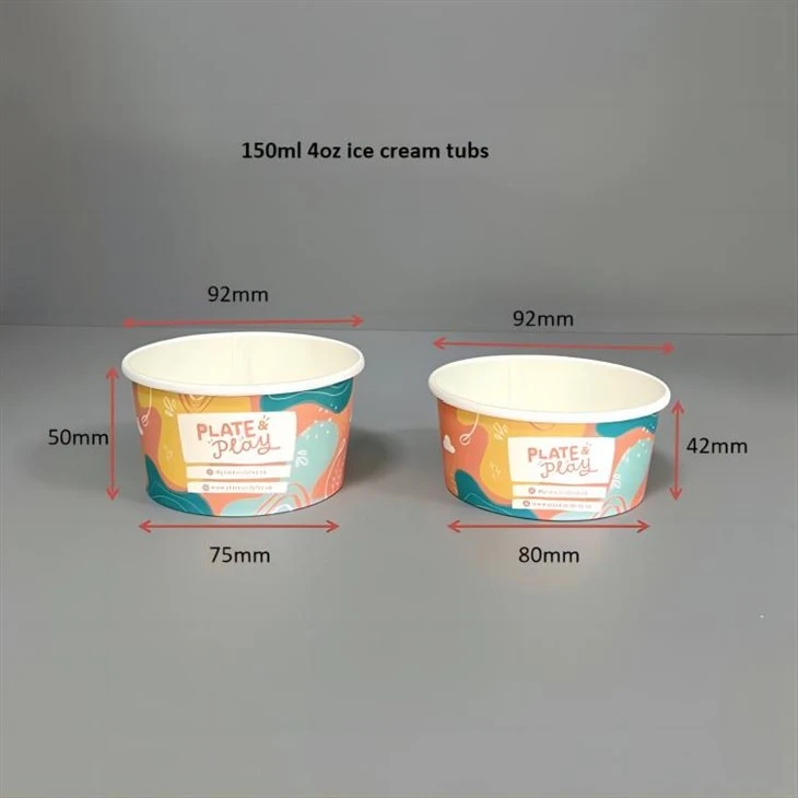 150ml 4oz 92mm diameter ice cream tubs