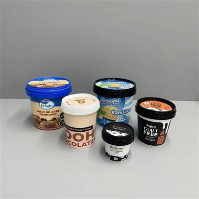 500 ml okrúhla PP plastová nádoba na zmrzlinu s vrchnákom